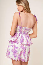 DARING DIVA LAVENDER WOVEN TOP AND SHORTS SET Flying Tomato