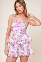 DARING DIVA LAVENDER WOVEN TOP AND SHORTS SET Flying Tomato