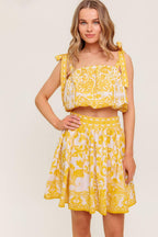 TWIG LIGHT NOIR WOVEN TOP AND SKIRT SET Flying Tomato