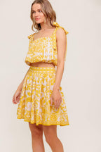 TWIG LIGHT NOIR WOVEN TOP AND SKIRT SET Flying Tomato