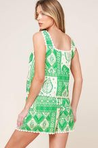 LANE SECRET GARDEN WOVEN TOP AND SHORTS SET Flying Tomato