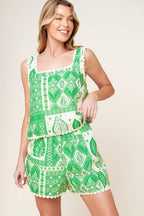 LANE SECRET GARDEN WOVEN TOP AND SHORTS SET Flying Tomato