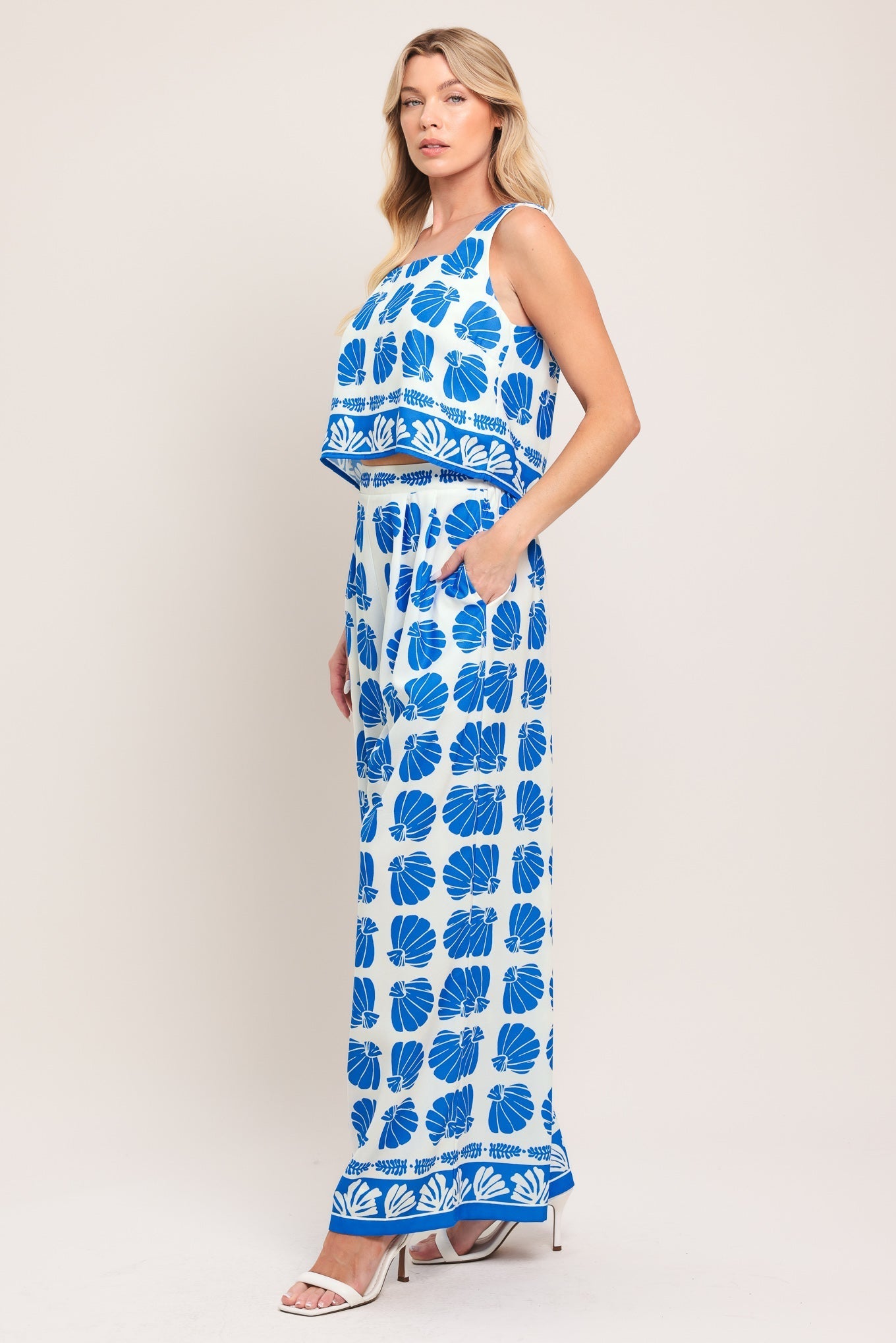 ISLAND SHELL WOVEN TOP AND PANT SET Flying Tomato