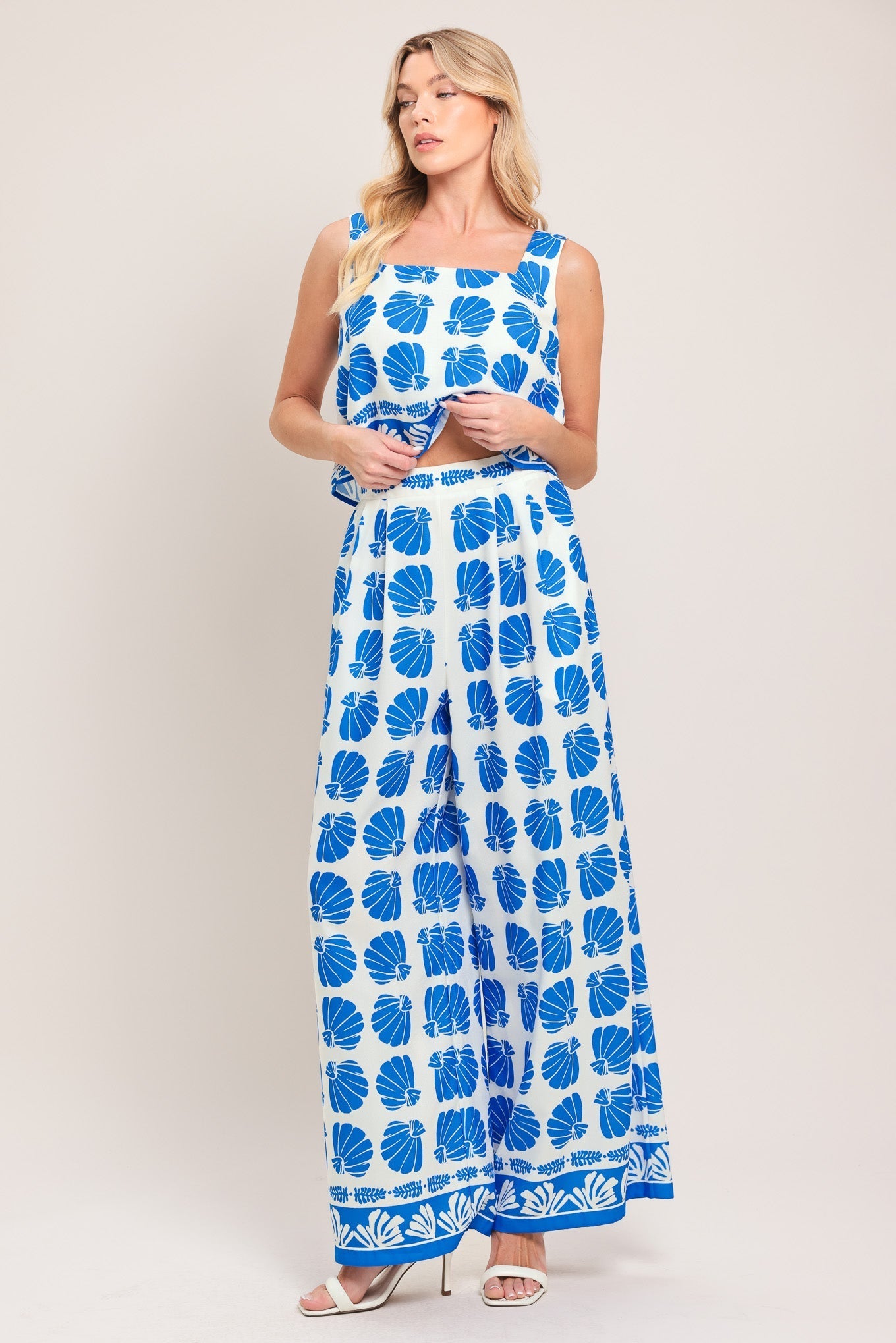 ISLAND SHELL WOVEN TOP AND PANT SET Flying Tomato