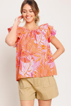 EVENING GLOW PINK WOVEN TOP Flying Tomato