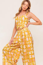 PRETTY MEADOW WOVEN TOP AND PANT SET Flying Tomato