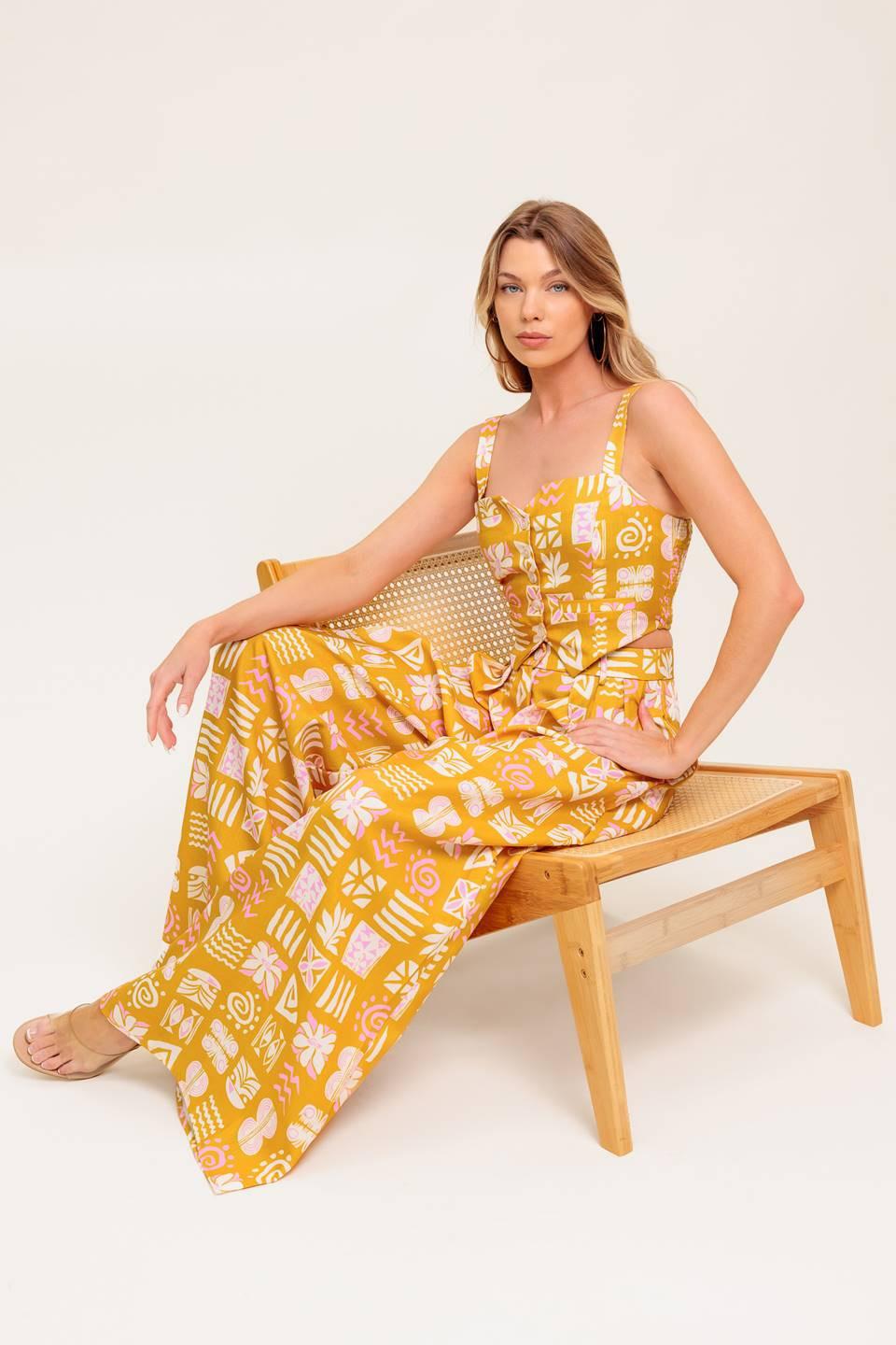 PRETTY MEADOW WOVEN TOP AND PANT SET Flying Tomato