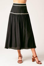 DIVIDE AND CONTOUR WOVEN TOP AND SKIRT SET Flying Tomato