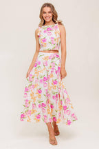 BOTANICAL BLISS WOVEN TOP AND SKIRT SET Flying Tomato