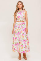 BOTANICAL BLISS WOVEN TOP AND SKIRT SET Flying Tomato
