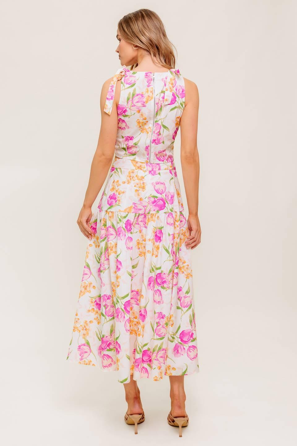 BOTANICAL BLISS WOVEN TOP AND SKIRT SET Flying Tomato