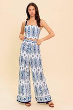 MODERN APPROACH NAVY WOVEN TOP AND PANT SET Flying Tomato