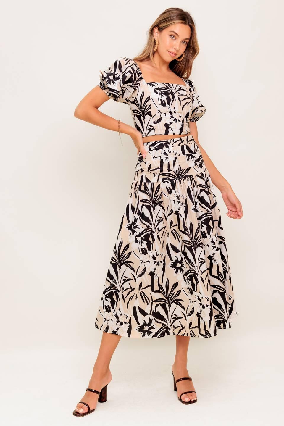 NEUTRAL ZONE WOVEN TOP AND SKIRT SET Flying Tomato