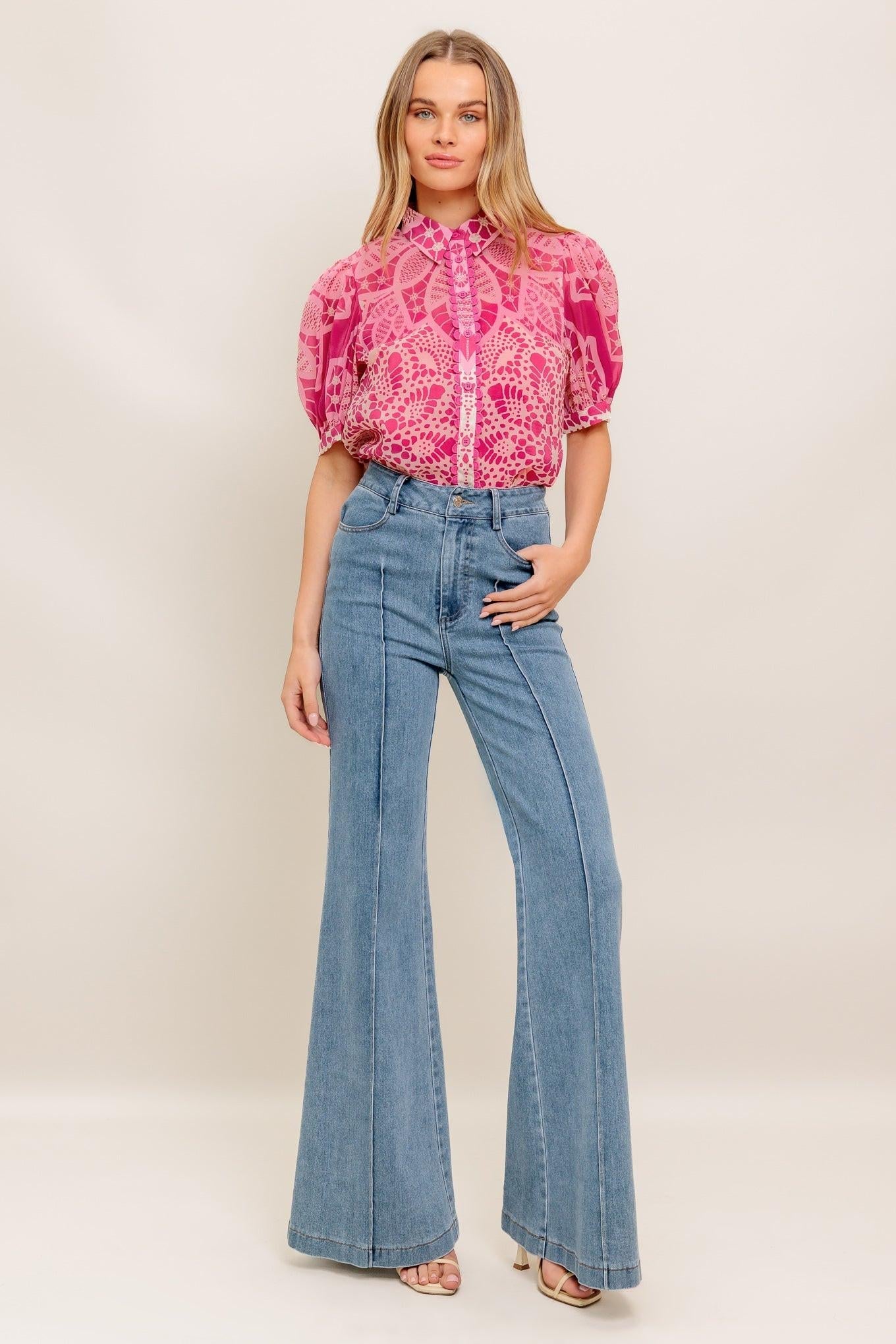 PRECIOUS HEART WOVEN TOP Flying Tomato
