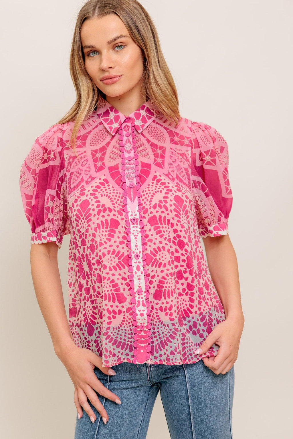 PRECIOUS HEART WOVEN TOP Flying Tomato