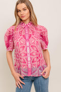 PRECIOUS HEART WOVEN TOP Flying Tomato