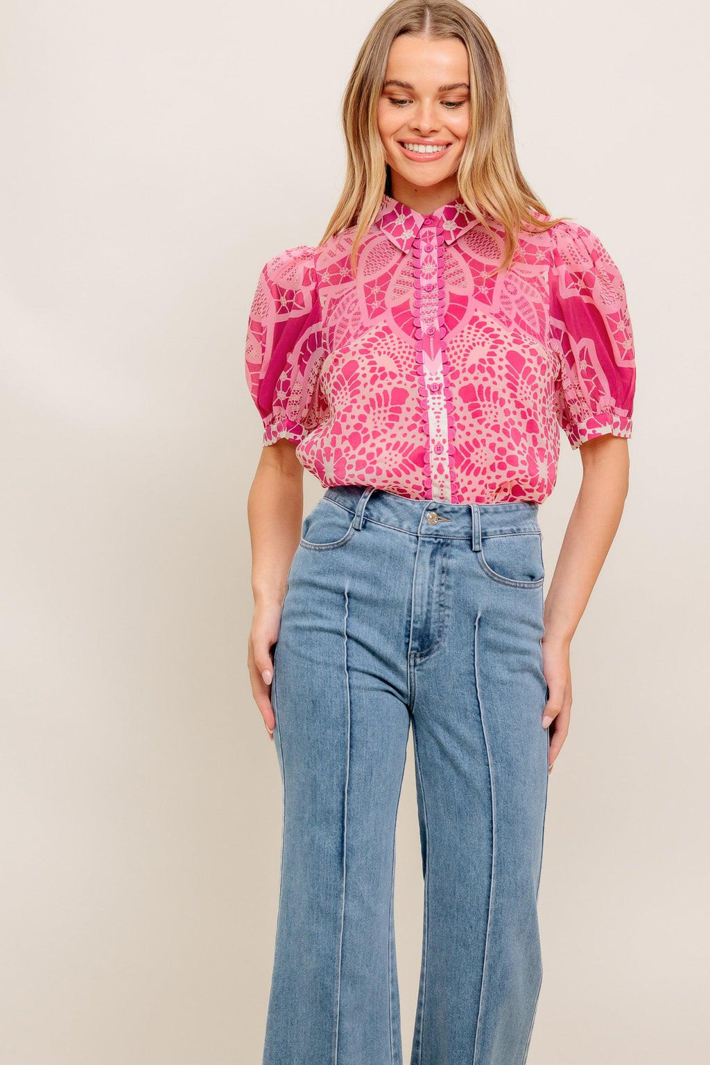 PRECIOUS HEART WOVEN TOP Flying Tomato