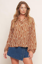ANGELIC SWEETIE BROWN WOVEN TOP Flying Tomato