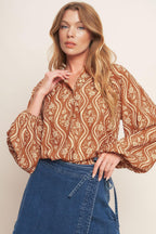 ANGELIC SWEETIE BROWN WOVEN TOP Flying Tomato