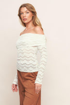 ANGELIC SWEETIE CREAM WOVEN TOP Flying Tomato