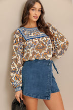 BOHEME MEADOW WOVEN TOP Flying Tomato