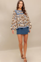 BOHEME MEADOW WOVEN TOP Flying Tomato