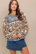 BOHEME MEADOW WOVEN TOP Flying Tomato