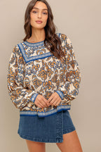BOHEME MEADOW WOVEN TOP Flying Tomato