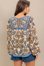 BOHEME MEADOW WOVEN TOP Flying Tomato