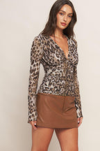 WILD AMBITION LEOPARD POWER MESH TOP Flying Tomato