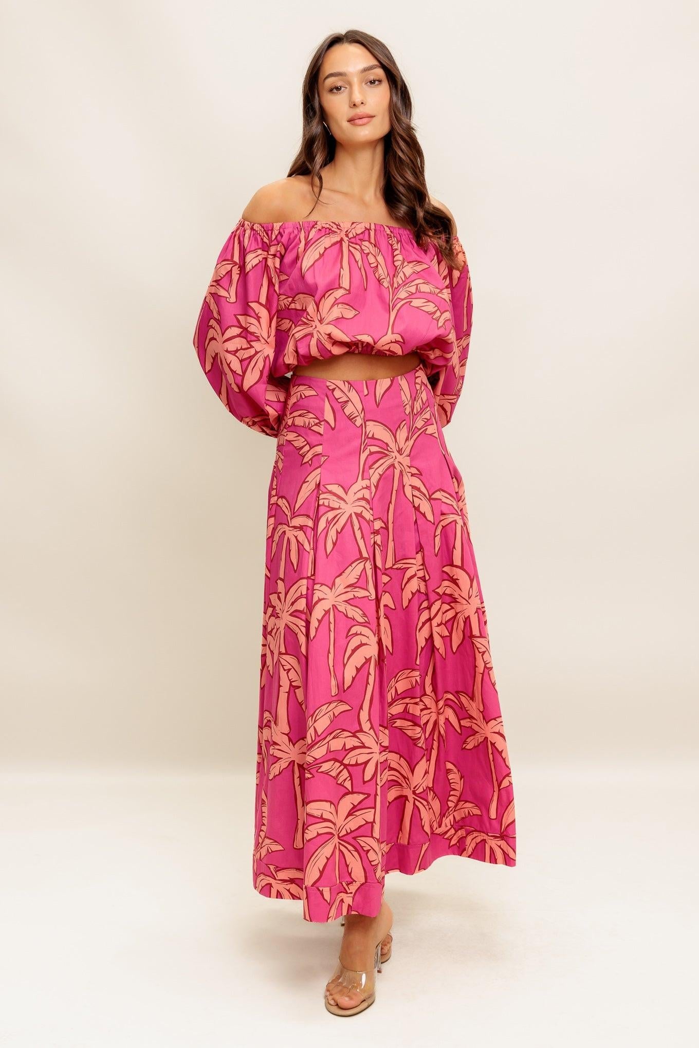 PARADISE MATCH WOVEN TOP AND SKIRT SET Flying Tomato