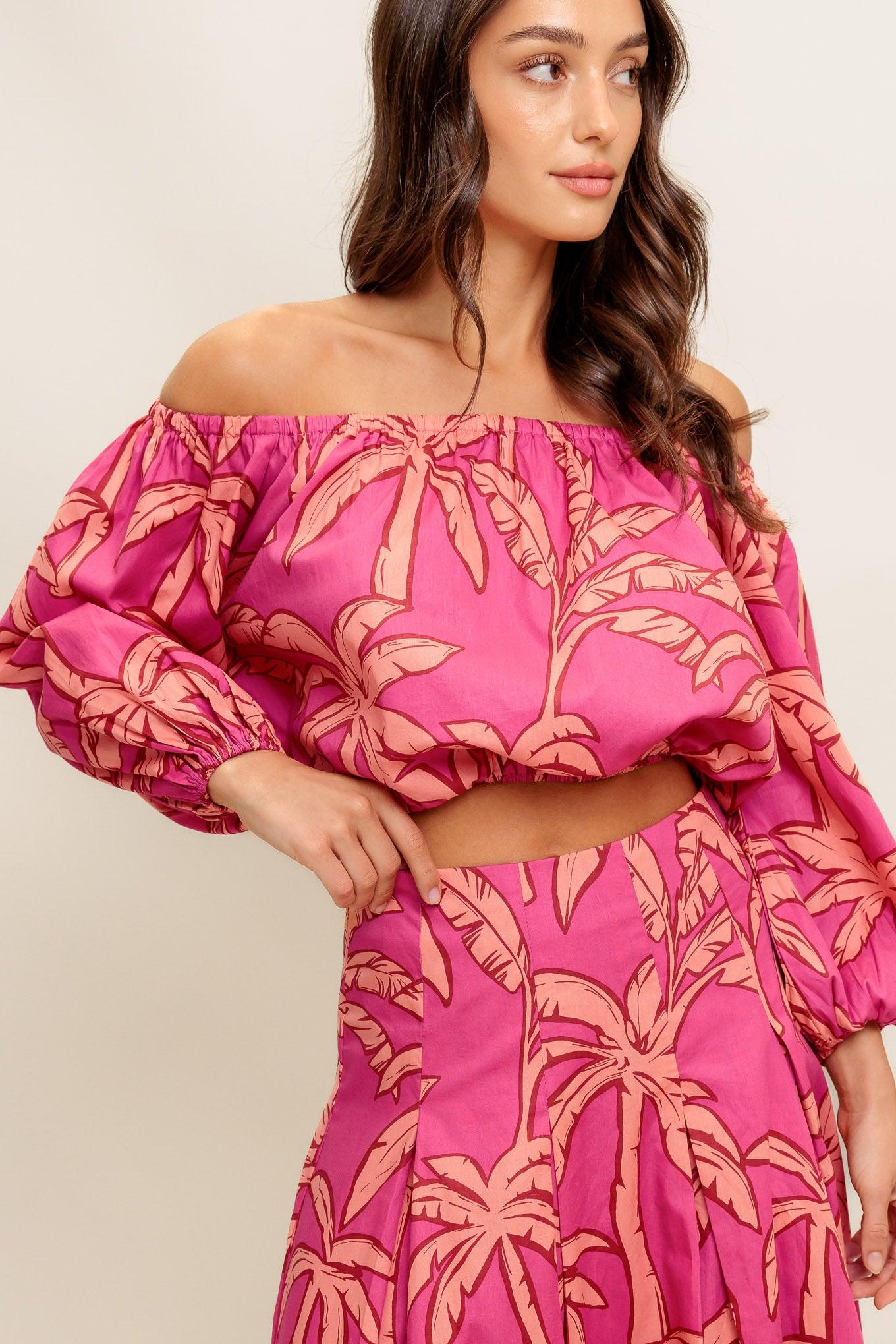 PARADISE MATCH WOVEN TOP AND SKIRT SET Flying Tomato
