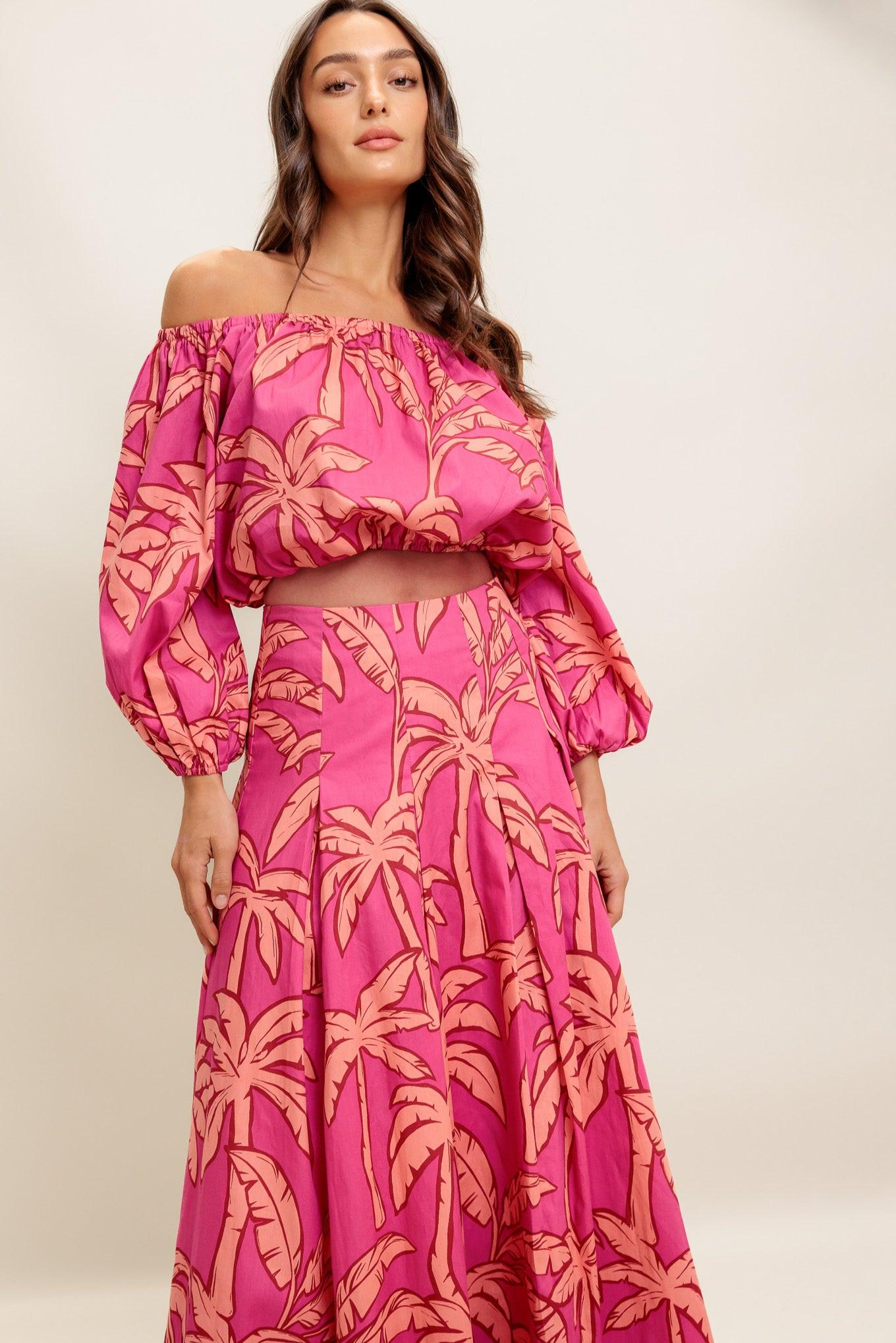 PARADISE MATCH WOVEN TOP AND SKIRT SET Flying Tomato