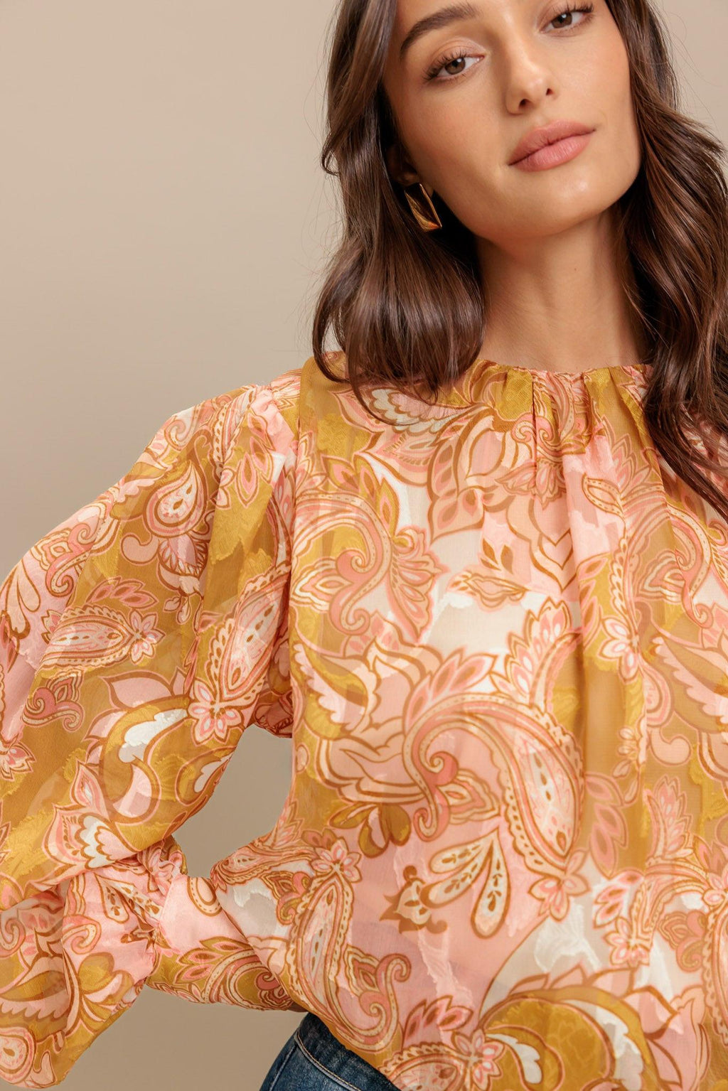 PAISLEY BREEZE  WOVEN JACQUARD TOP Flying Tomato