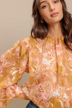 PAISLEY BREEZE  WOVEN JACQUARD TOP Flying Tomato