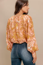 PAISLEY BREEZE  WOVEN JACQUARD TOP Flying Tomato