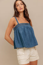 URBAN SERENITY DENIM TOP Flying Tomato