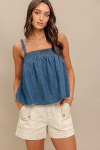 URBAN SERENITY DENIM TOP Flying Tomato