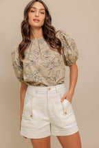 BOTANICAL LUXE WOVEN TOP Flying Tomato