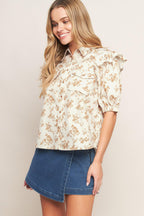 SWEET TERRACOTTA WOVEN TOP Flying Tomato