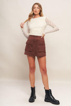 MODERN FUNCTION STRETCH KNIT LACE TOP Flying Tomato