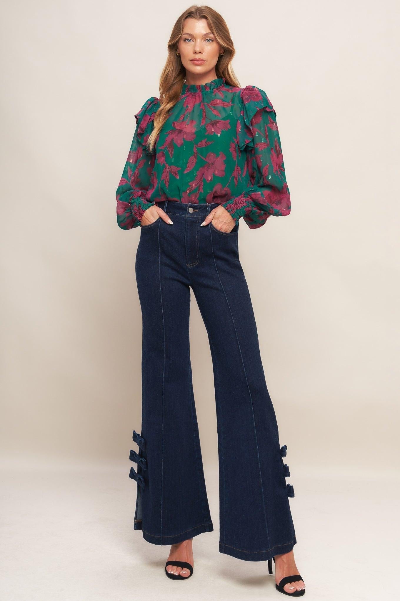 POETIC GARDEN WOVEN TOP Flying Tomato