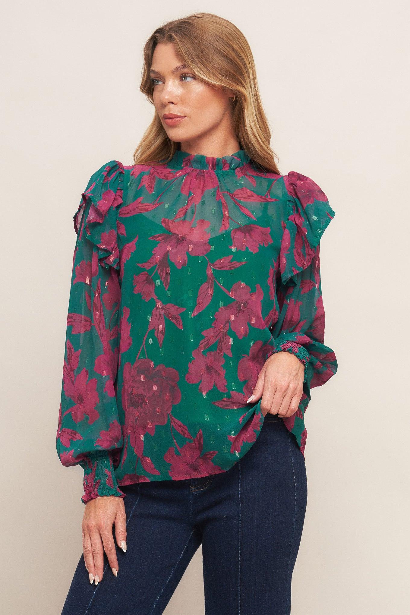 POETIC GARDEN WOVEN TOP Flying Tomato
