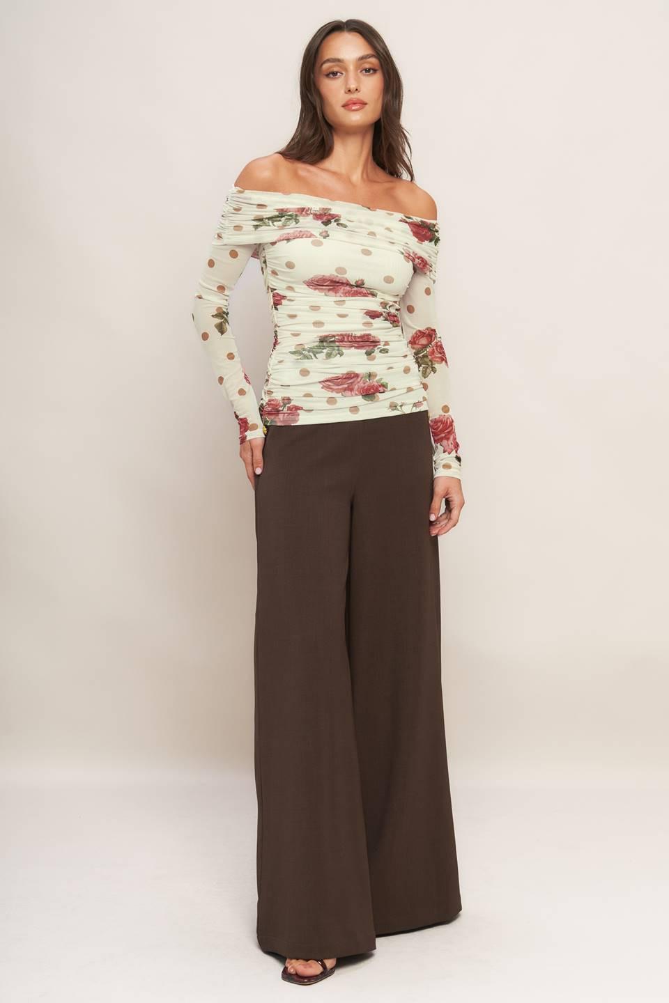 CREAM & BLOOM DELIGHT POWER MESH TOP Flying Tomato