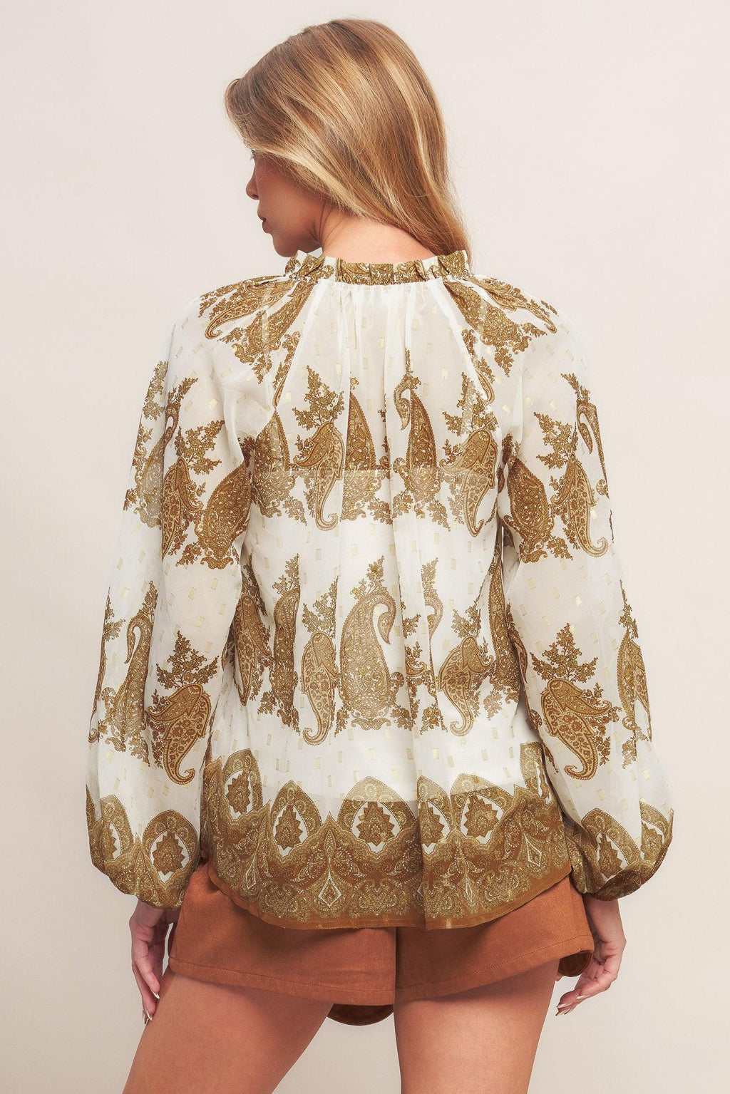 MOROCCAN SPICE IVORY WOVEN TOP Flying Tomato