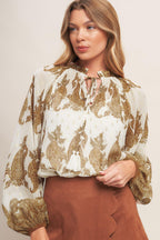 MOROCCAN SPICE IVORY WOVEN TOP Flying Tomato