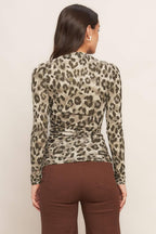 LUXE TRACE TAUPE BLACK WOVEN TOP Flying Tomato