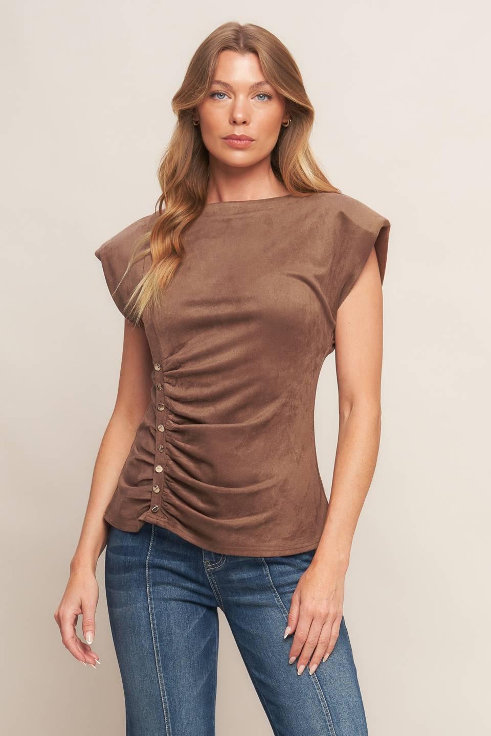 MY EVERYDAY BEST FAUX SUEDE TOP Flying Tomato