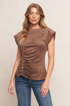 MY EVERYDAY BEST FAUX SUEDE TOP Flying Tomato