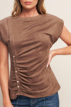 MY EVERYDAY BEST FAUX SUEDE TOP Flying Tomato